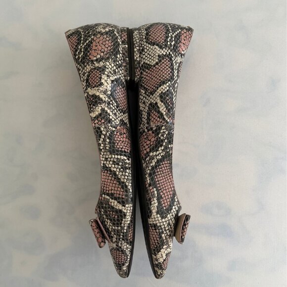 Cole Haan Tali Bow Misty Rose Snake Print Pointed Toe Flats - Picture 3 of 7